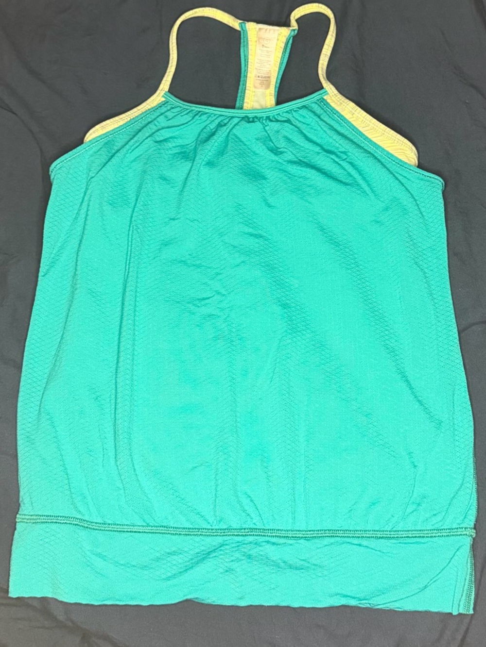 lululemon athletica / ivivva - Teal Tank with Lime Trim